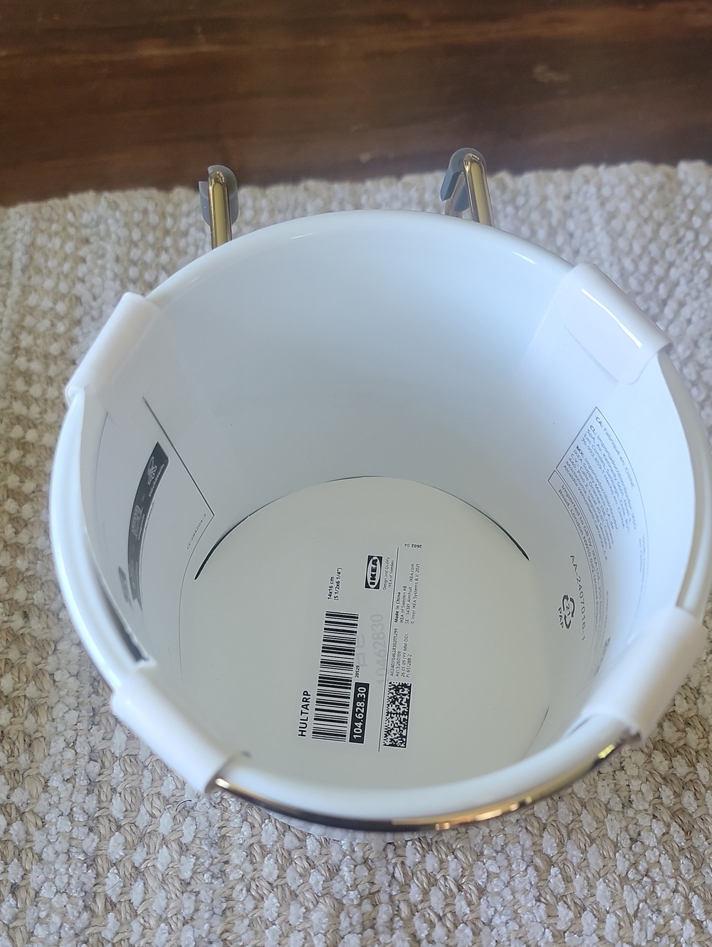 IKEA White Metal Sink/Utensil Holder with Chrome Handle